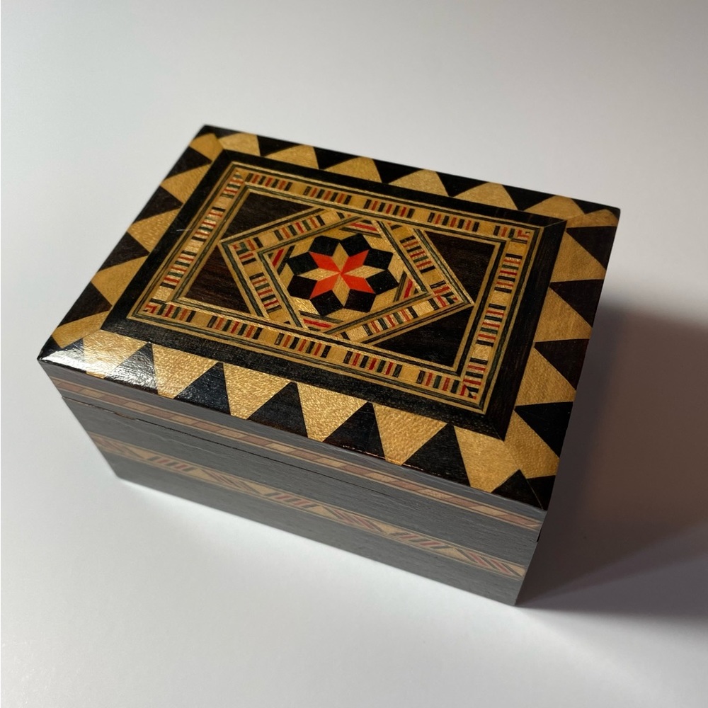 Vintage Handmade Japan Wood Inlay Box